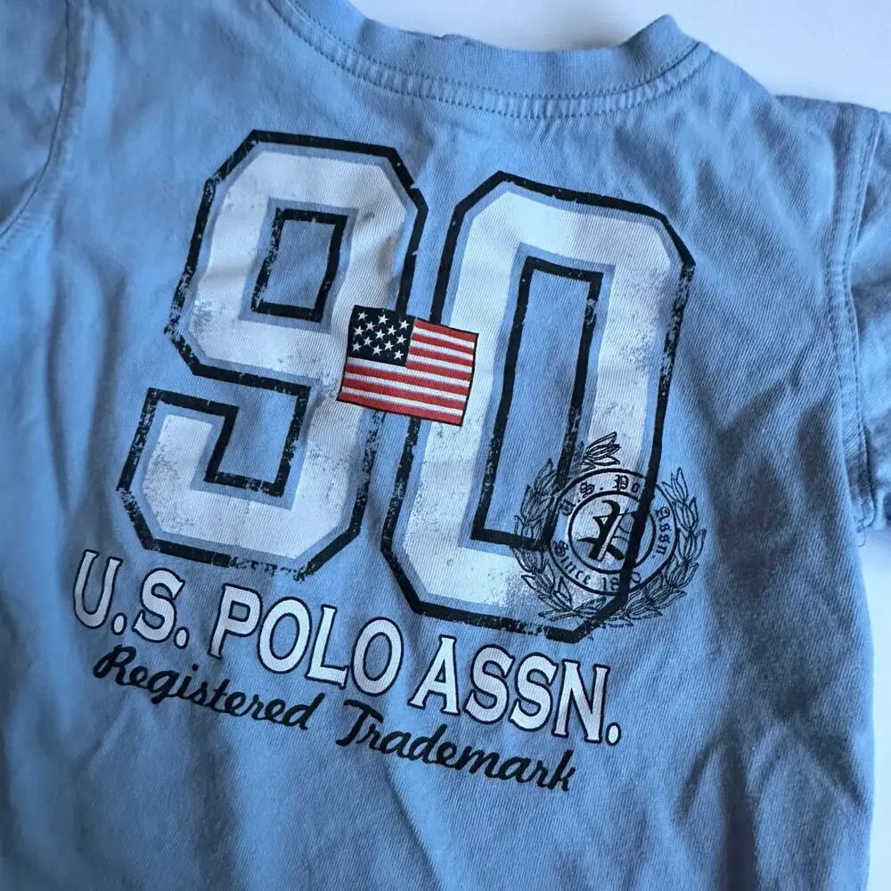 US Polo Assn Blue Tee & Snapback - 12 Months - 90 Flag